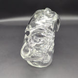 Clear Sabertooth Skull Sculpture Rig - by EKA Glass - Avernic Smoke Shop