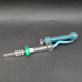 Color Twist Horned Glass Dab Straw | 7" | 10mm-Avernic Smoke Shop