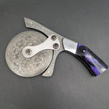 Damascus Steel + Resin Pizza Cutter-Avernic Smoke Shop