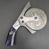 Damascus Steel + Resin Pizza Cutter-Avernic Smoke Shop