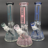 Diamond Glass 12" Honeycomb Pattern Beaker-Avernic Smoke Shop
