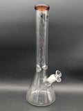 Diamond Glass Gold Classic Beaker Water Pipe | 16.25"