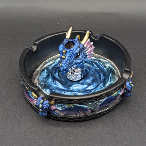 Dragon Polyresin Round Ashtray with Snuffer | 4"-Avernic Smoke Shop