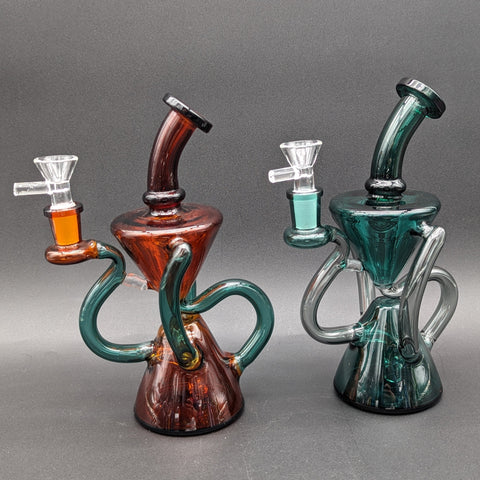 Full Color Dual Chamber Recycler Bong