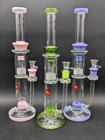 Glasslab 303 16" Dual Perc Straight Tube-Avernic Smoke Shop