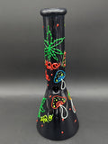 Glow in the Dark 420 Mushroom Beaker| 9.5"-Avernic Smoke Shop