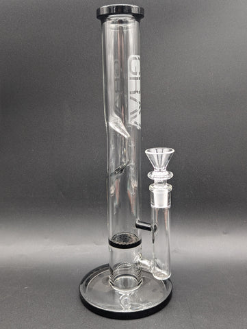 GRAV® Medium Straight Base W/ Disc Water Pipe - Black Accent