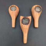 Hand Carved Wooden Pipes w/ Metal Screen