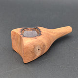 Hand Carved Wooden Pipes w/ Metal Screen