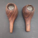 Hand Carved Wooden Pipes w/ Metal Screen