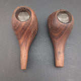 Hand Carved Wooden Pipes w/ Metal Screen