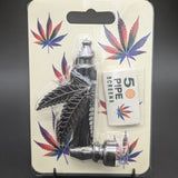 Hemp Leaf Metal Hand Pipe | 3.5"