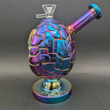Iridescent Dragon Egg Bubbler 6"