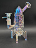 Journey To The Stars Electroplated Glass Water Pipe | 7"