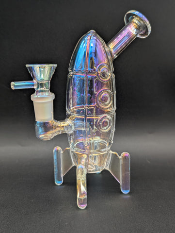 Journey To The Stars Electroplated Glass Water Pipe | 7"