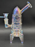 Journey To The Stars Electroplated Glass Water Pipe | 7"
