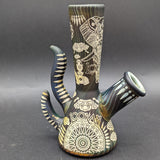 Lookah Glass Sacred Elephant Black Etched Water Pipe | 5.5"