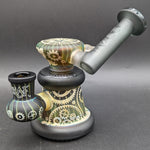 Lookah Glass Sacred Gear Black Etched Water Pipe | 5"