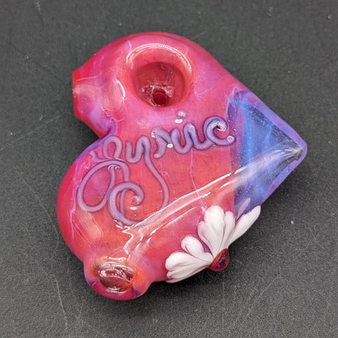 Lyric Glass - Heart Pipe w/ Cherry Blossoms