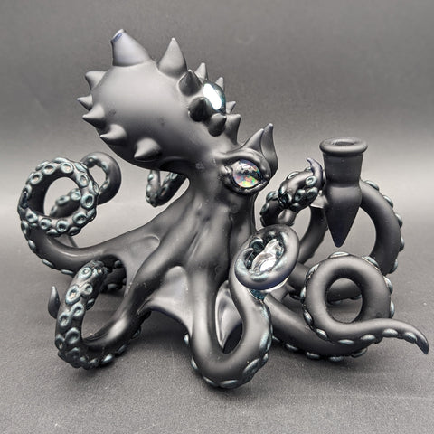 Mako Glass 10mm Opal Eyes Octopus Sculpture Dab Rig