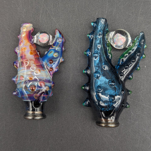 Mako Glass Puffco Pivot Mouthpiece | Opal Crab Claw-Avernic Smoke Shop