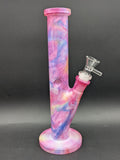 Marbled Straight Tube Glass Water Pipe | 10.75"-Avernic Smoke Shop