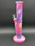 Marbled Straight Tube Glass Water Pipe | 10.75"-Avernic Smoke Shop