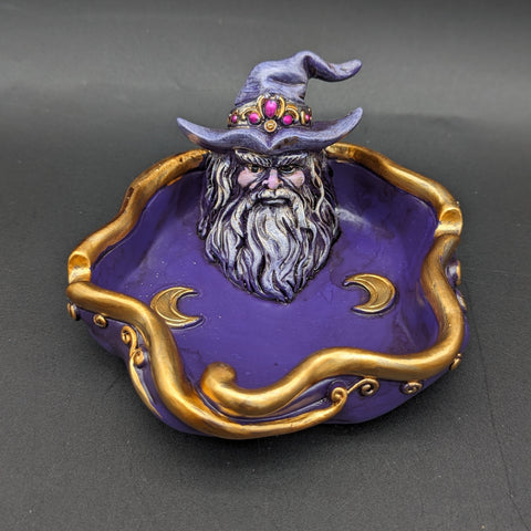 Moon Wizard Polyresin Ashtray | 5" x 4.8"