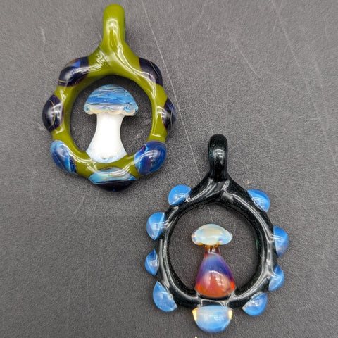 Mushroom Circlet Glass Pendant - By Homie G Glass