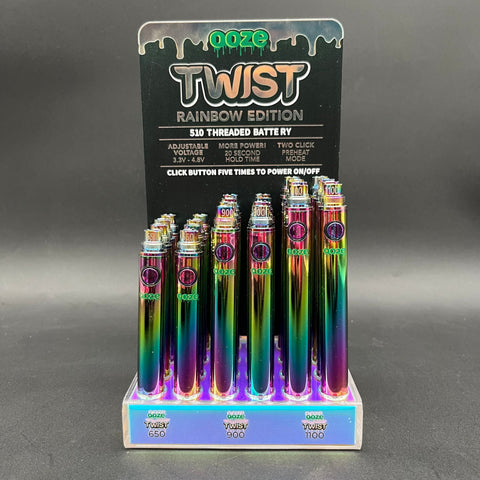 Ooze Twist Rainbow 510 Threaded Pen Battery | Varying voltage Avernic Smoke Shop Ooze Twist Rainbow 510 Threaded Pen Battery | Varying voltage Avernic Smoke Shop