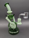 Peppermint Swirl 8" Recycler Dab Rig