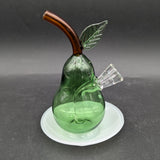 Perfect Pear on Dish Glass Blunt Bubbler | 4.5"