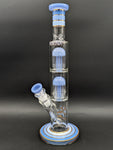 Phoenix 14" Striped Straight Tube w/ Double Tree Perc