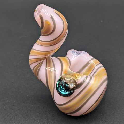 Pink Swirl Sherlock Pipe - Reading Glass Militia