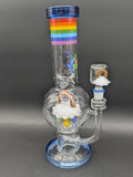 Pulsar Acid Rainbows Bubble Base Glass Water Pipe | 12.75"-Avernic Smoke Shop