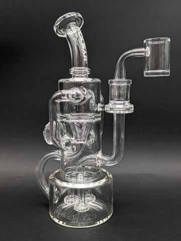 Pulsar Debonaire Diamond Triple Perc Glass Recycler Dab Rig | 9"