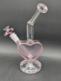 Pulsar Double Kiss Heart Glass Water Pipe | 11"