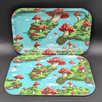 Pulsar Metal Rolling Tray & Lid | Floating Mushrooms | 11"x7"