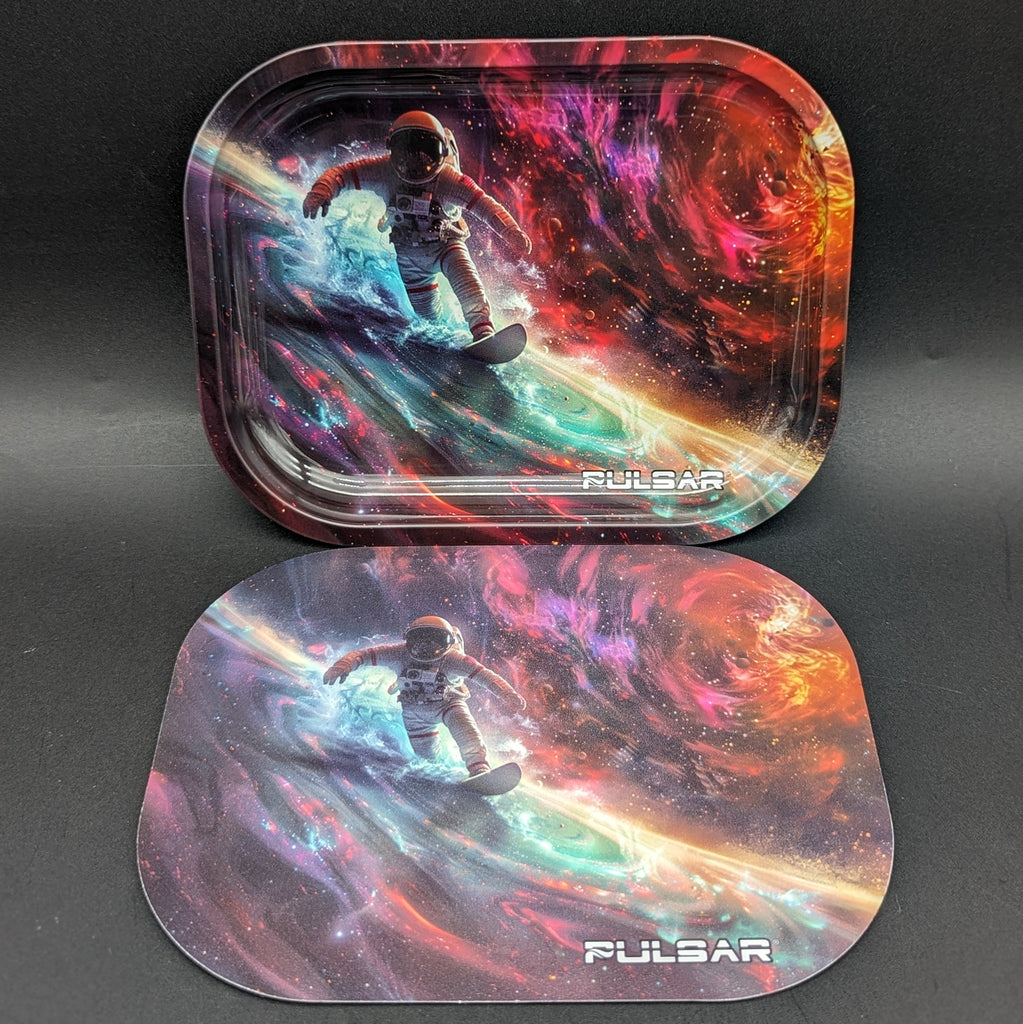 Pulsar Mini Metal Rolling Tray & Lid | Astro Surfer | 7"x5.5" Avernic Smoke Shop Pulsar Mini Metal Rolling Tray & Lid | Astro Surfer | 7"x5.5" Avernic Smoke Shop