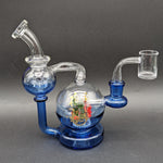 Pulsar Sea Globe Glass Recycler Rig | 7"