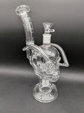 Pulsar Skull Eyes Recycler Glass Water Pipe | 12.5"