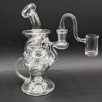 Pulsar Super Ball Style 3-Arm Recycler Glass Dab Rig | 7.75"
