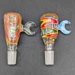 Rasta Bong Bowls w/ Moon Handle 14mm - By Homie G Glass