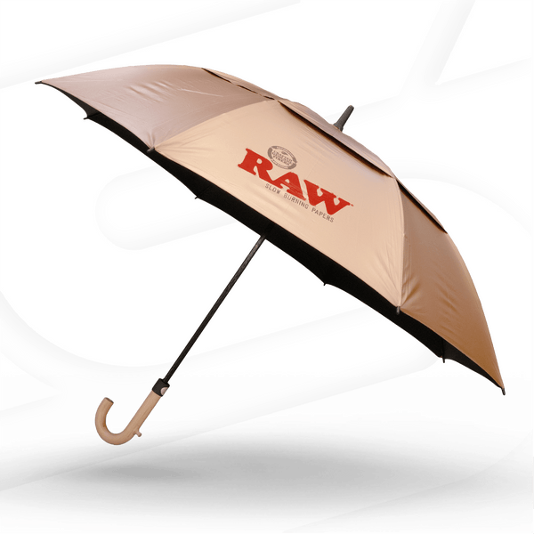 tobacco umbrella Handcrafted – Brown with Gold Ram Accent Carbon structure Cigar Rain Umbrella - Free
