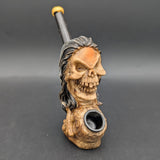 Resin Angry Dread Skull Hand Pipe