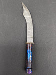 Resin Handle Scimitar Damascus Steel Dab Tool 4.5"