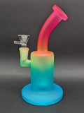 Rainbow Frosted 8" Bent Neck Bong