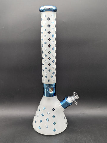 18" LV 7mm Frosted Glass Beaker Bong
