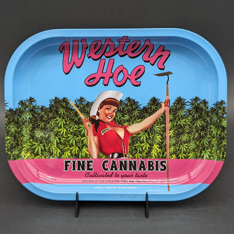 Kill Your Culture Metal Rolling Tray | Western Hoe | 7"x5.5"-Avernic Smoke Shop
