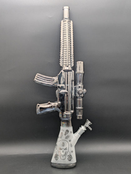 AR-15 Glass Sandblasted Gun Bong 24"